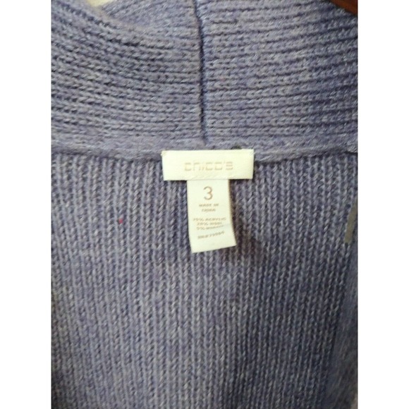 Chico's WM 3 Cardigan Sweater Purple 3/4 Sleeves Wool Mohair Acrylic Blend - Picture 2 of 4